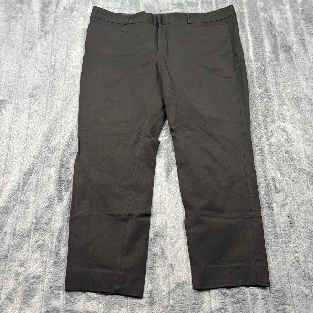 Banana Republic Sloan Pants Womens 12 Black Rayon Cotton Blend Cropped Trousers